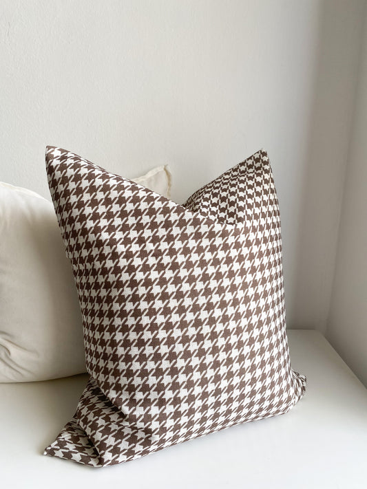 Pied De Poule Pillow- Coffee